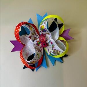 Colorful Hair Bow with Polka Dots and Patterns